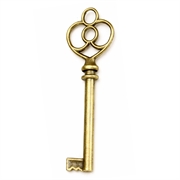 Vedhæng. Stor hjerte nøgle. Antik bronze. 62 mm